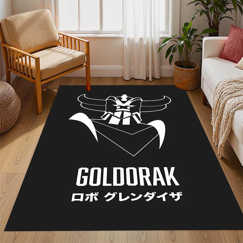 Goldorak robot Themed Anti-Slip Rugs - Polyester Home Decor, Suitable for Bedrooms, Living Rooms, Doorways, Studios, and Decorations