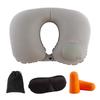 U-shaped Travel Pillow Car Aviation Flight Office Inflatable Neck Pillow Short Plush Cover PVC Support Headrest Soft Care Pad