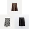 Eisiges Leinen Satin Bestickter A-Linien Minirock Mit Druckdesign Für Den Frühling
