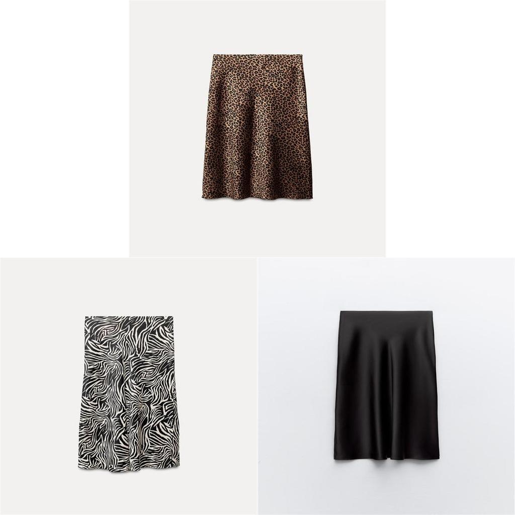 Eisiges Leinen Satin Bestickter A-Linien Minirock Mit Druckdesign Für Den Frühling
