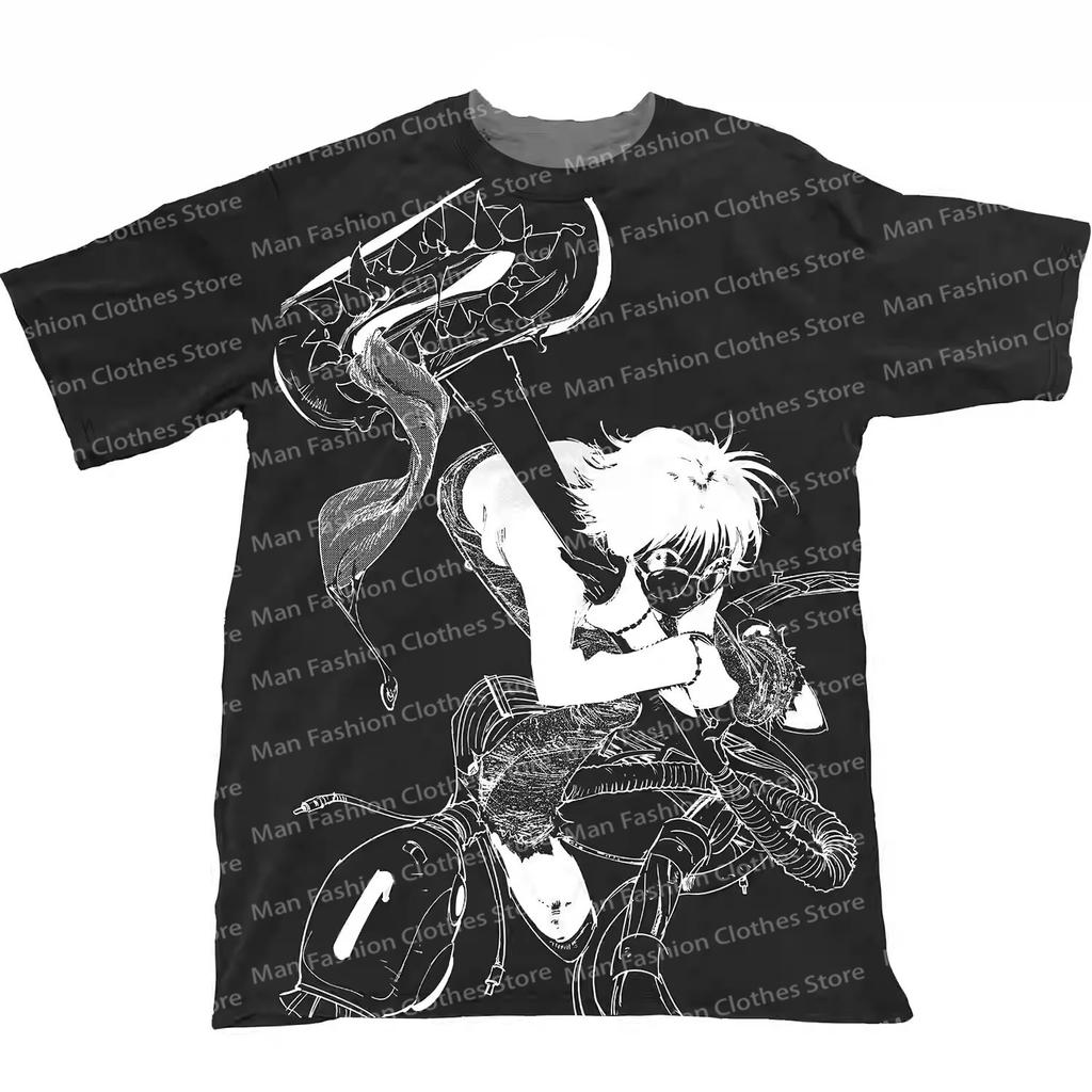 Anime Dark Print Hunter X Hunte T-shirt Y2k Style Print Men and Women Oversized Fashion Short Sleeved Causal T- Shirts