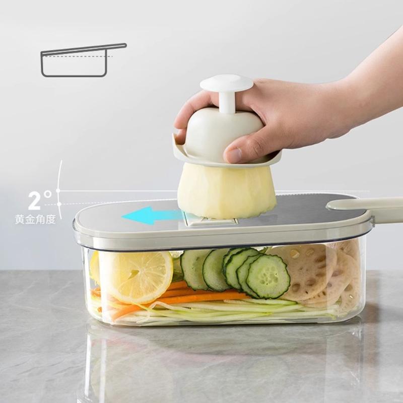 Multigunctional Vegetable Chopper 6 Interchangeable Blade Nonslip Handle Convenient Storage Designs Space Saving Grater