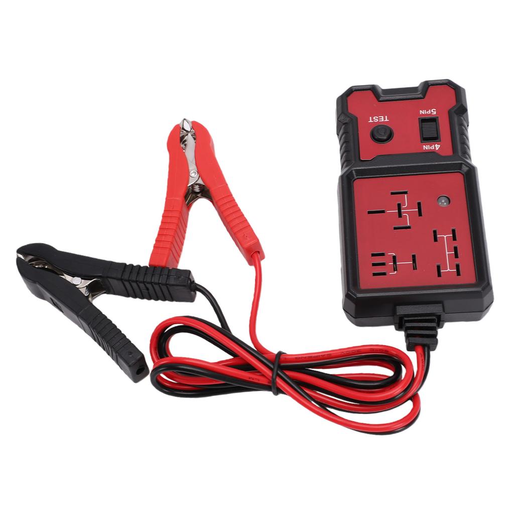 Automotive Relay Tester 4 Pin 5 Pin Universal Car Relay Tester Diagnostic Tool with Battery Clips for Repair