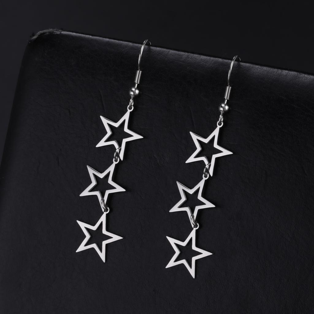 Cazador Gold Color Stars Drop Earrings for Women Bohemian Stainless Steel Long Dangle Earrings Jewelry Mother Day Gift Wholesale