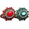 Women's Ethnic Style Retro Resin Alloy Party Jewelry Big Flower Ring Size 7-10