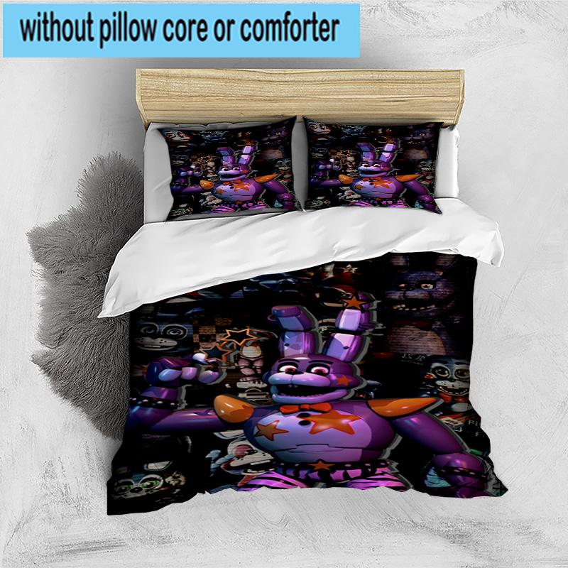 3PCS Fnaf Character Collage 3pcs Bedding,Including 3PCS Duvet Cover And 2pcs Pillowcases Perfect for Christmas,Ideal for Bedroom, Dormitory