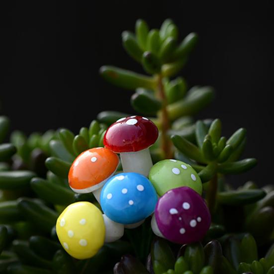 16Pcs Artificial Mushroom Holiday Easter Bonsai Spring Garden Flower Pot Decor