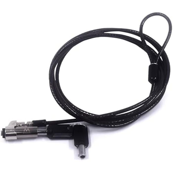 Câble antivol - EWENT - EW1239 - 1,8 m - Acier au carbone - Compatible Kensington Nano