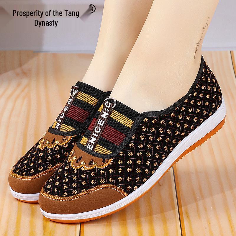 Women's Comfortable Slip-On Cloth Shoes - Spring & Fall Style for Middle-Aged & Elderly