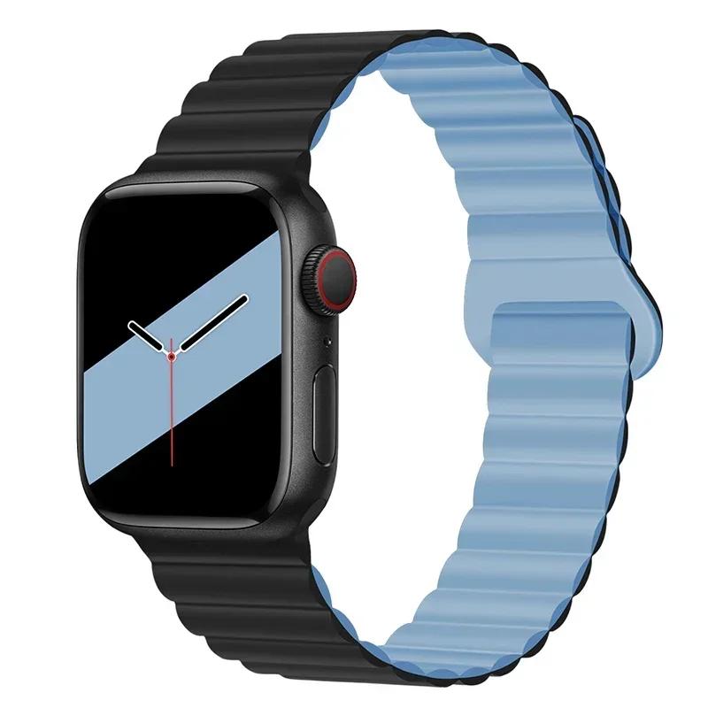 Magnetic Strap For Apple Watch Bands 45mm 38mm 49mm 40mm 42mm 41mm Silicone Sport Bracelet iWatch Series Ultra 9 6 5 7 8 Se 44mm