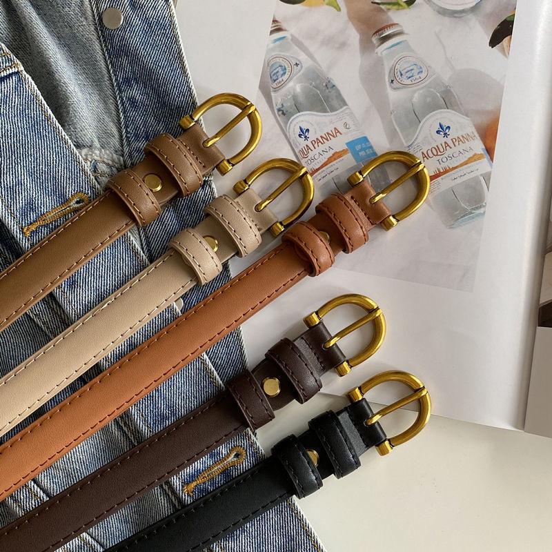 Soft Minimalist Chic Leather Waist Belt For Women In Black And Tan Color Options