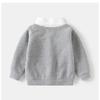 Boys Soft Faux Two-Layer Cardigan Jacket - Hoodless Open Front Coat for Spring and Fall