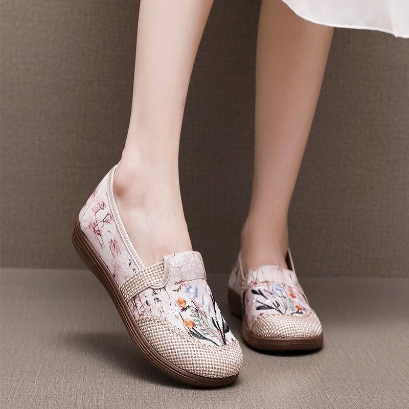 New cloth shoes breathable non-slip soft-soled shoes new Chinese style national style non-slip casual one pedal