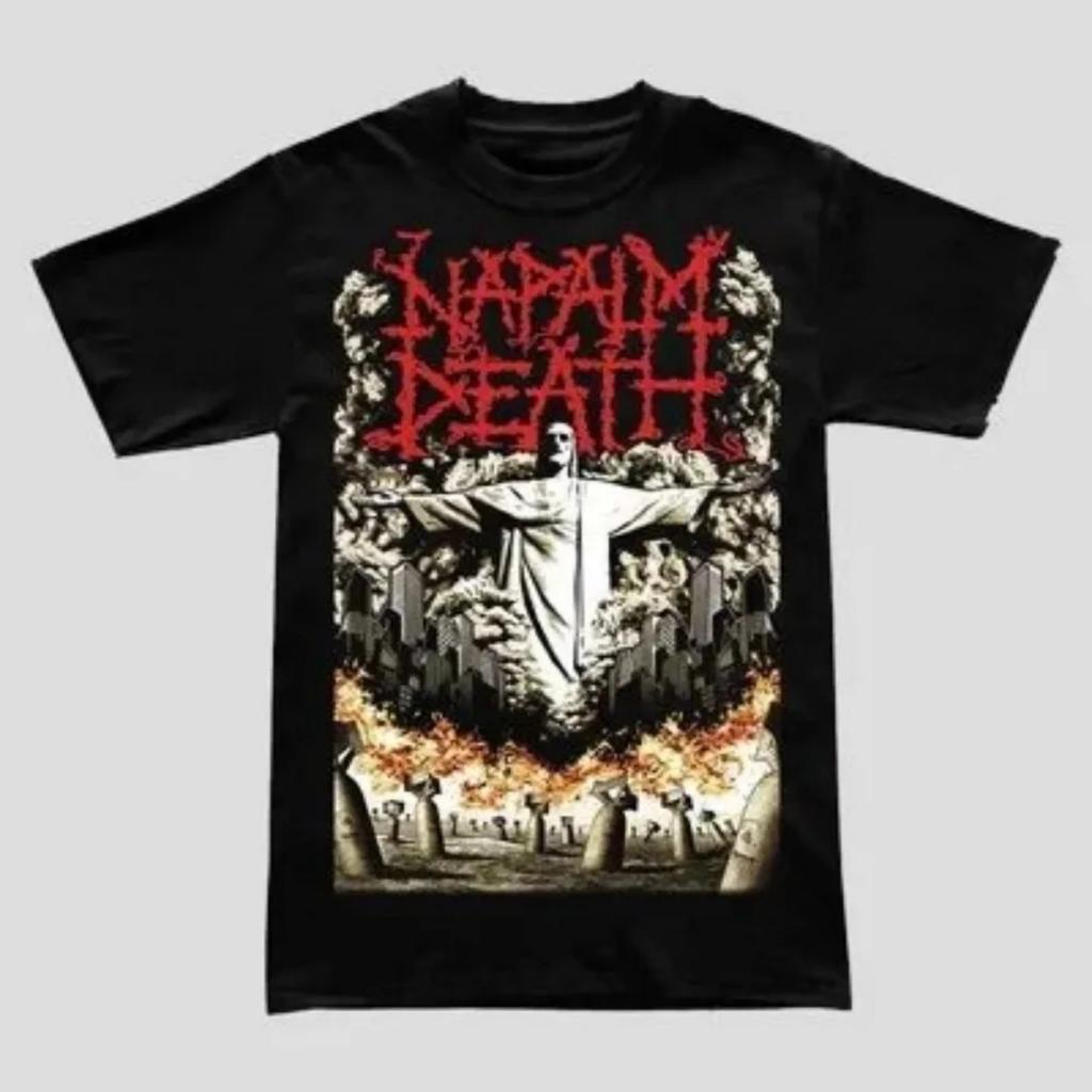 Napalm Death Grindcore Heavy Metal T-Shirt Men Women 100% Cotton Plus Size Printed Oversized O-Neck Streetwear Unisex Tees