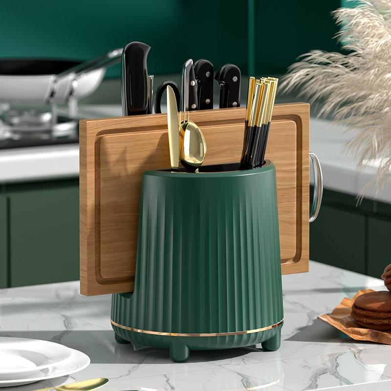 1Pc Rotating Knife Holder,Utensil Holder Cutlery Spoon Chopsticks Fork Storage Holder Organizer Multifunctional Kitchen Storage