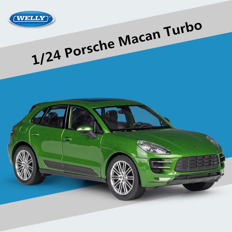 AABKP1 WELLY 1:24 Porsche Macan Turbo SUV Alloy Car Model Diecast Metal Toy Vehicles Car Model High Simulation Collection Children Gift