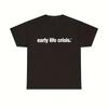 T-shirt Unisex Nera Nettspend Osamason Tour Merchandise Stampa Early Crisis Adatta a Tutte le Stagioni Concerto Casual Girocollo Top