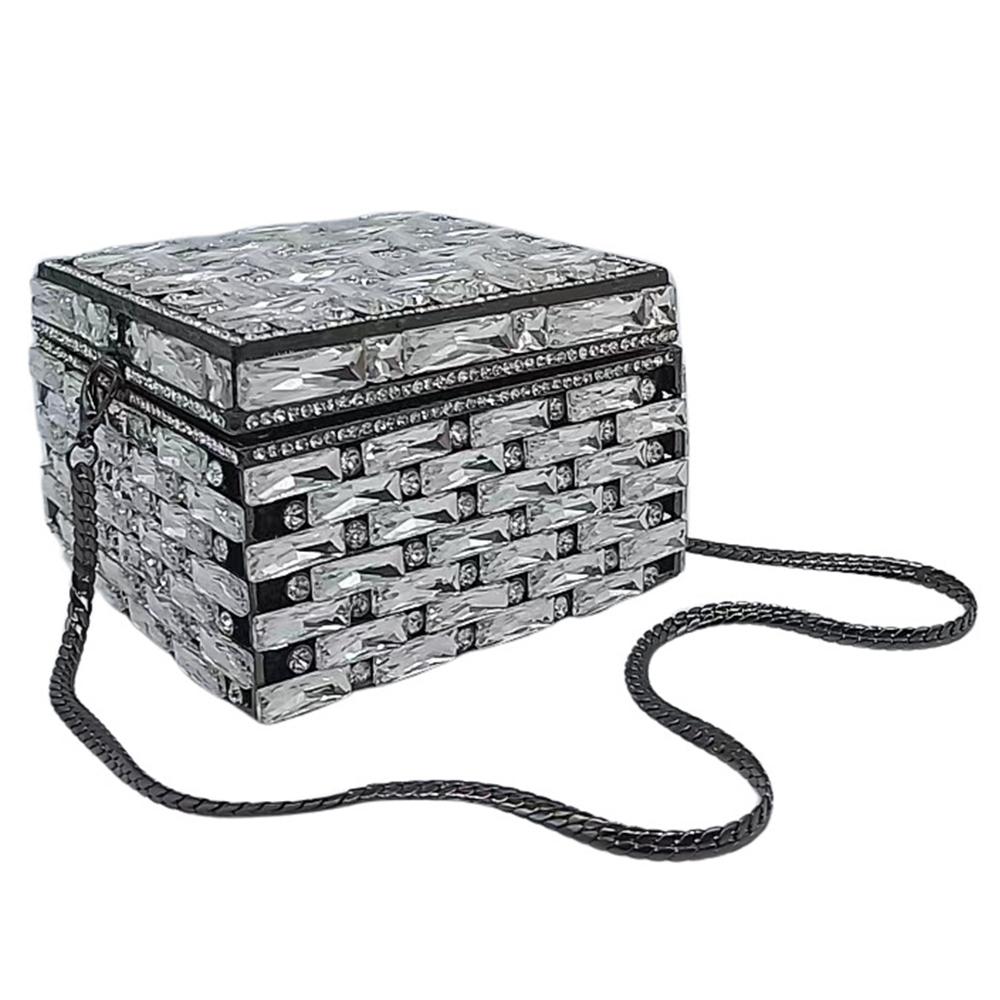 Green/Purple/Red Glass Clutch Diamond Women Box Handbgs Blue/Yellow Evening Clutches Crystal Bags Fushcia Party Bridal Clutch