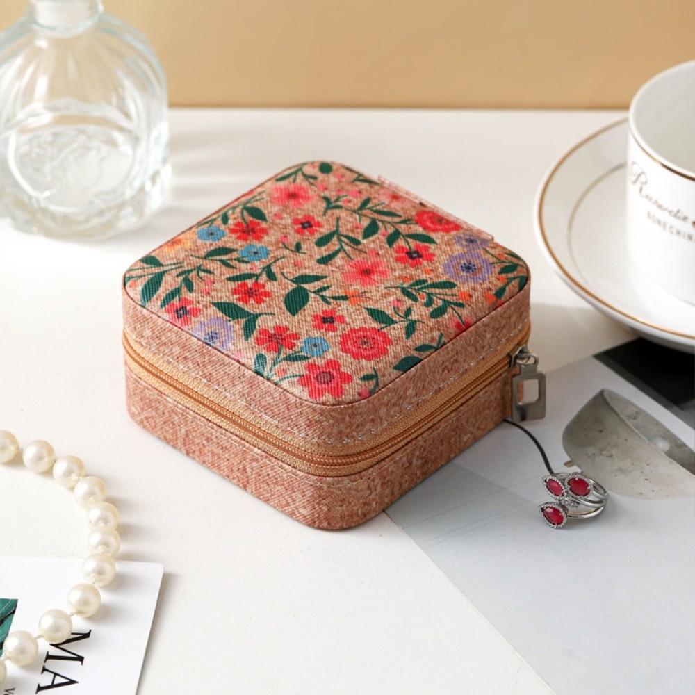 

Printed Travel Jewelry Box Advanced Retro Rings Case Home Organization Style B