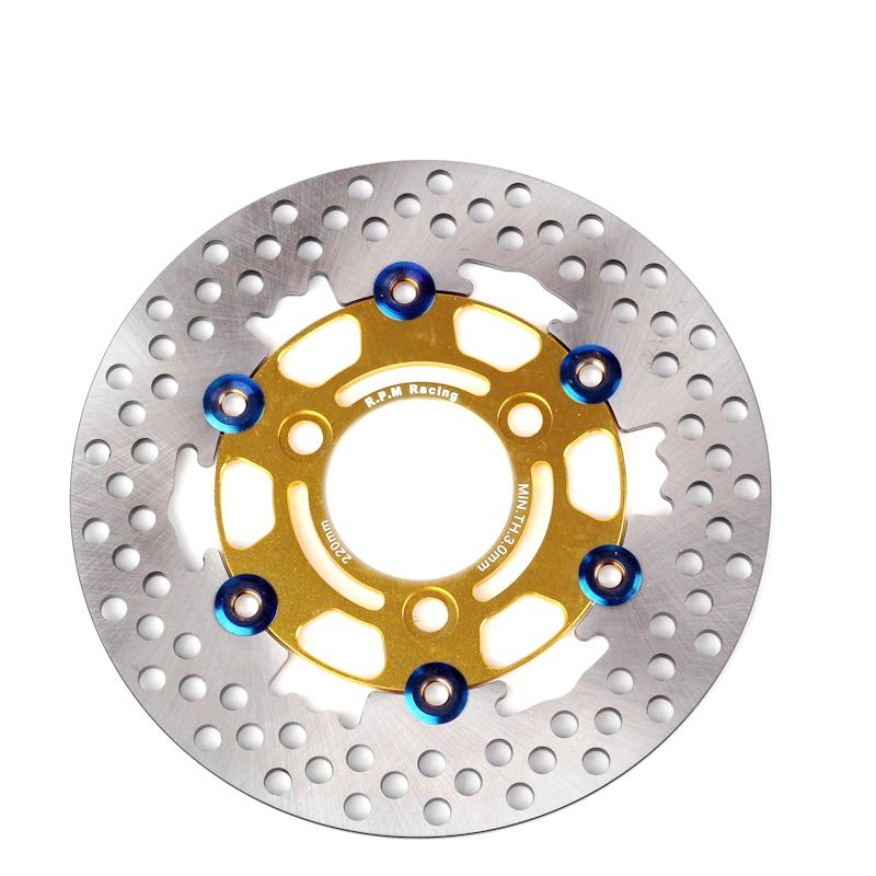Universal 3 Hole RPM Aluminum Alloy Floating Disc Motorcycle Brake Pad 220mm Disc Brake with 70mm Hole Distance