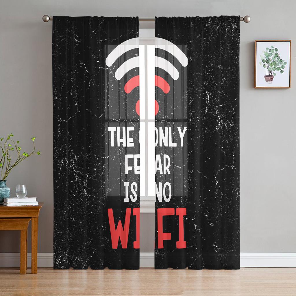 Colorful Game Console White Tulle Curtains for Living Room Decoration Modern Chiffon Sheer Voile Kitchen Bedroom Window Curtain