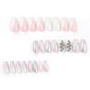 Pink Marble Silver Flame 3D Snake Rhinestone Press-On Nails