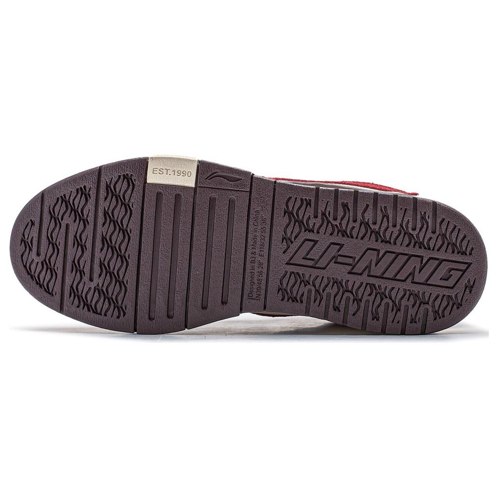 New LINING Wei Wu PRO Skateboard Shoes Women's Low top Cream White/Maroon AECU002-1