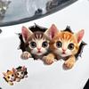 3D Katzen-Cartoon Kratzfester Auto- & Motorradaufkleber
