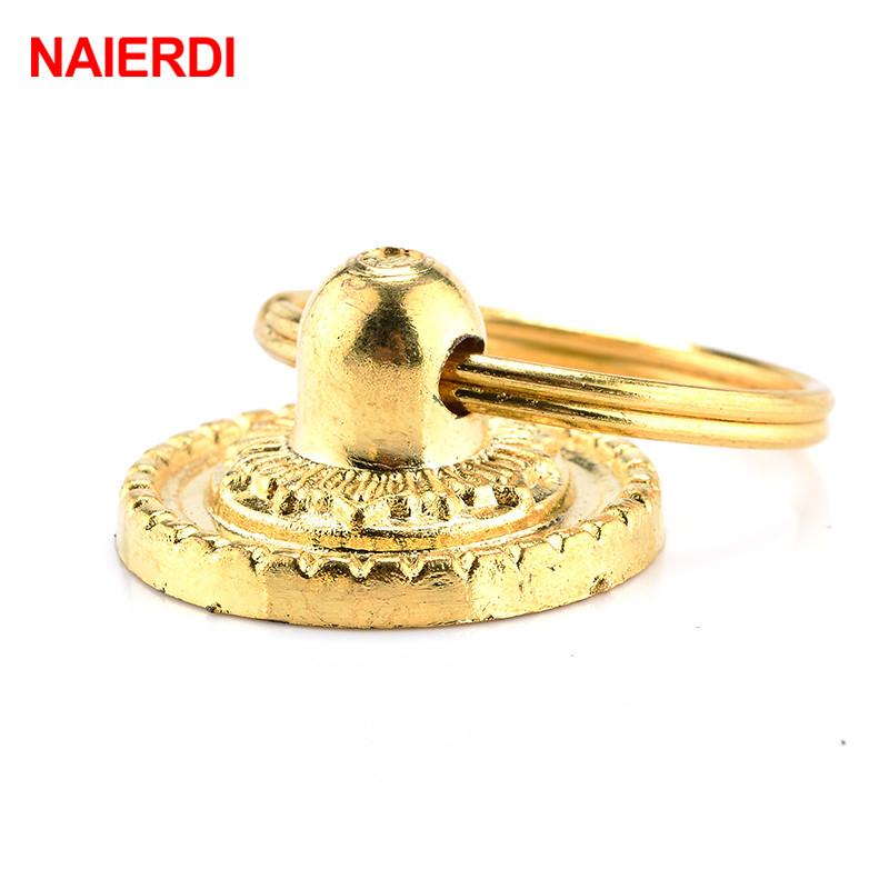 NAIERDI 4pcs Retro Bronze Kitchen Cabinet Knobs Cupboard Door Handles Vintage Wardrobe Furniture Handle Jewelry Box Drawer Pulls
