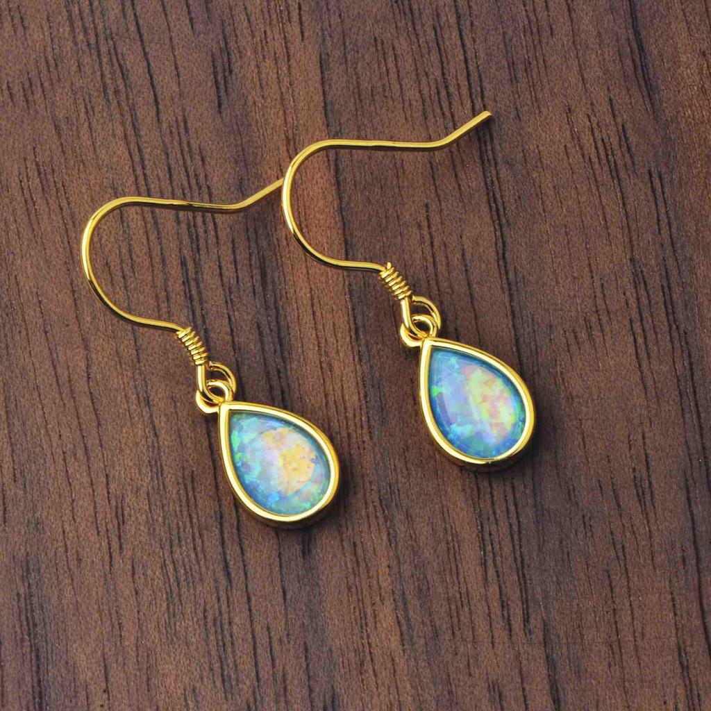 European Style Water Drop Opal Earrings