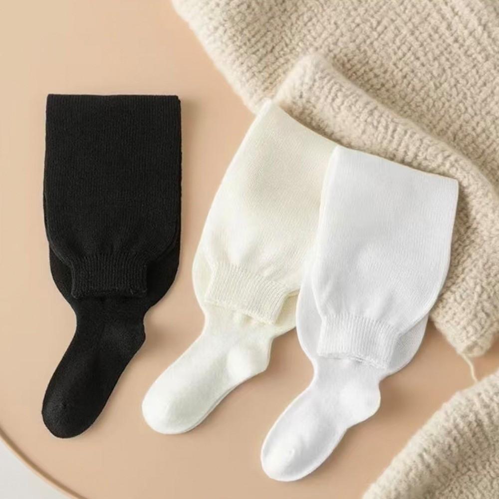 Korean-Style Women's Leg Warmers Solid Color Y2K JK Knee High Socks Elastic Comfortable JK Style Slouchy Socks Home Wear