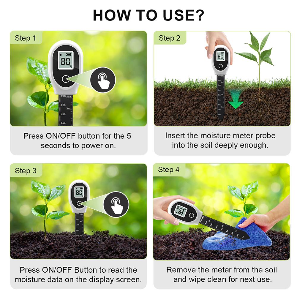 0-99% Soil Moisture Meter LCD Accurate Moisture Detector For Agriculture Garden Lawns Greenhouse Potted Plants