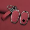 Zinc Alloy Leather Car Remote Key Case Cover Shell Fob For Ssang Yong  G4 Rexton Protective Keychain Styling Accessories