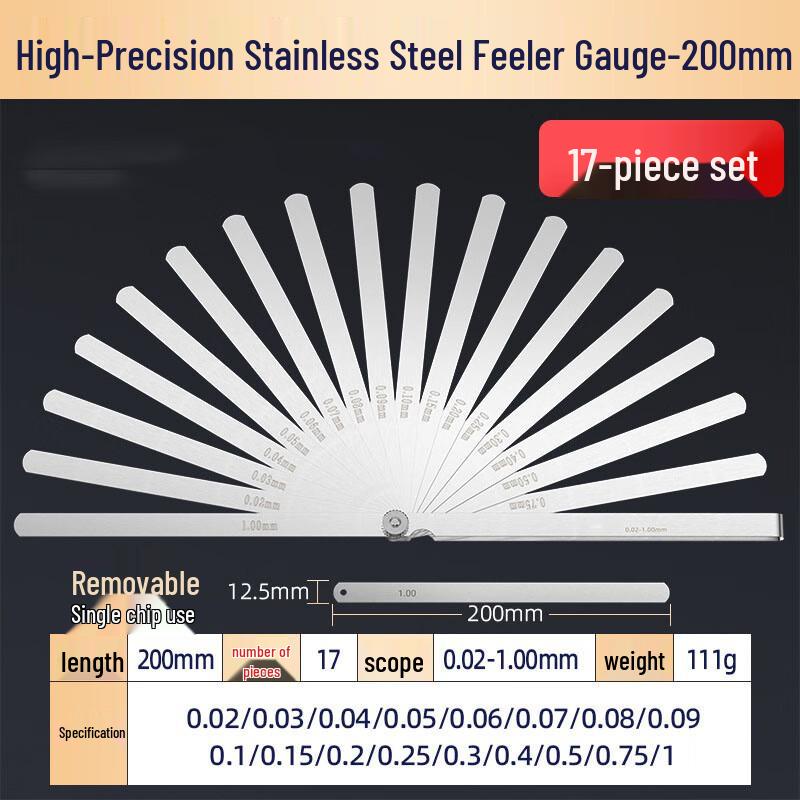 Precision Stainless Steel Feeler Gauge Set