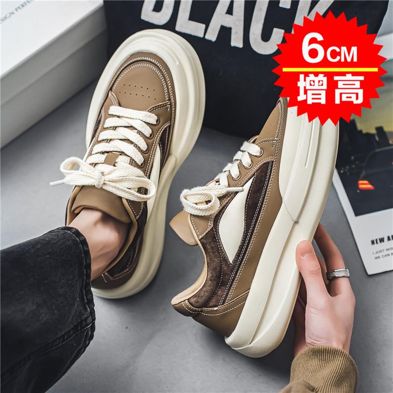 Canvas shoes autumn and winter breathable niche big head shoes heightening casual board shoes platform sports trendy shoes