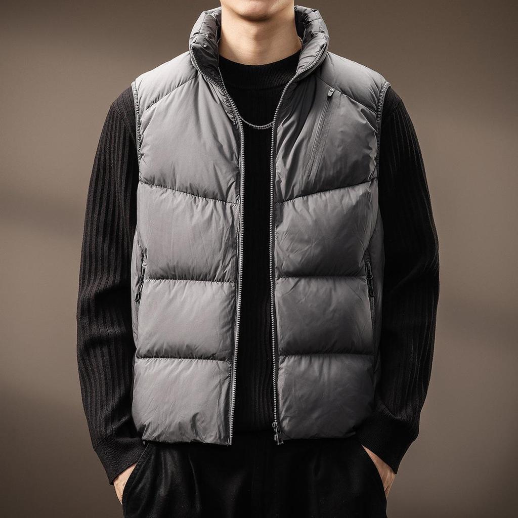 Men's Trendy Stand Collar Down Vest - Autumn/Winter Warm Workwear Jacket
