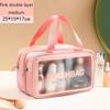 PU Women Travel Storage Bag Cosmetic Bag Makeup Bag Travel Organizer Bags Waterproof Washbag Transparent Cosmetic Cases