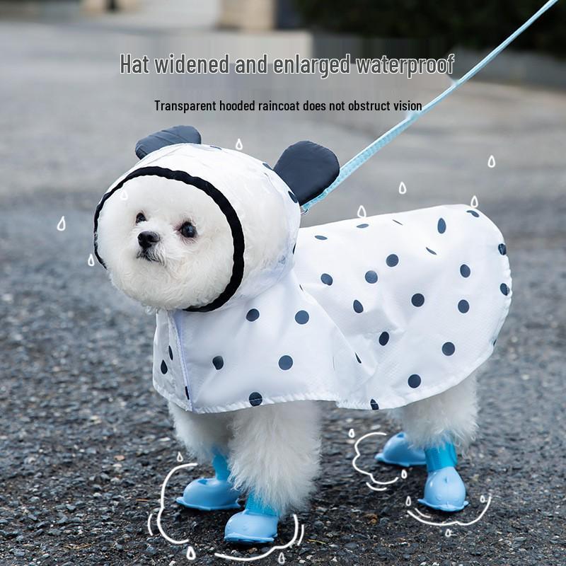 Cartoon Waterproof Full Coverage Raincoat for Small & Medium Dogs - Four-Legged Poncho for Rainy Day Outdoor Use