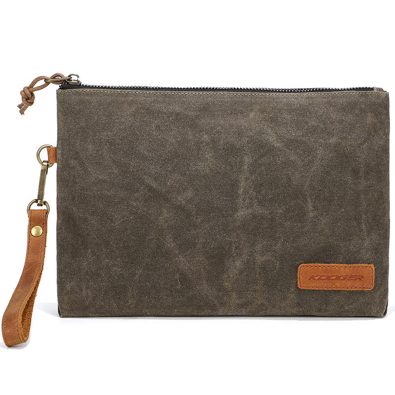 Versatile Retro Batik Canvas Men'S Clutch Bag, Light Storage Certificate, Soft Bread Four Colors Optional