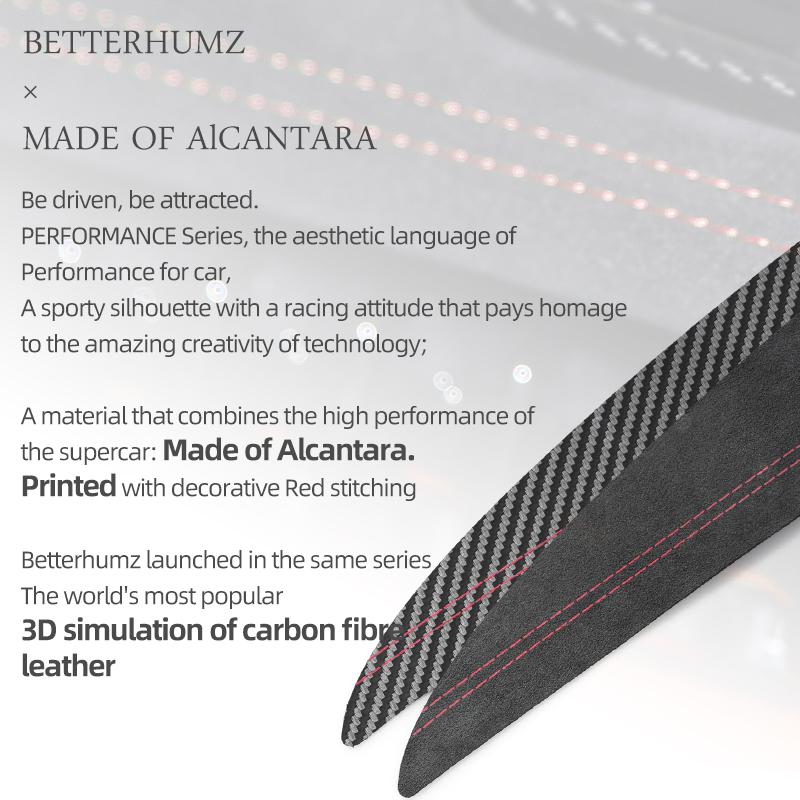 Betterhumz For Mazda 3 Axela 2010-2013 Made of Alcantara Co-pilot Dashboard Trim Stickers Car Trument Interior Accessories