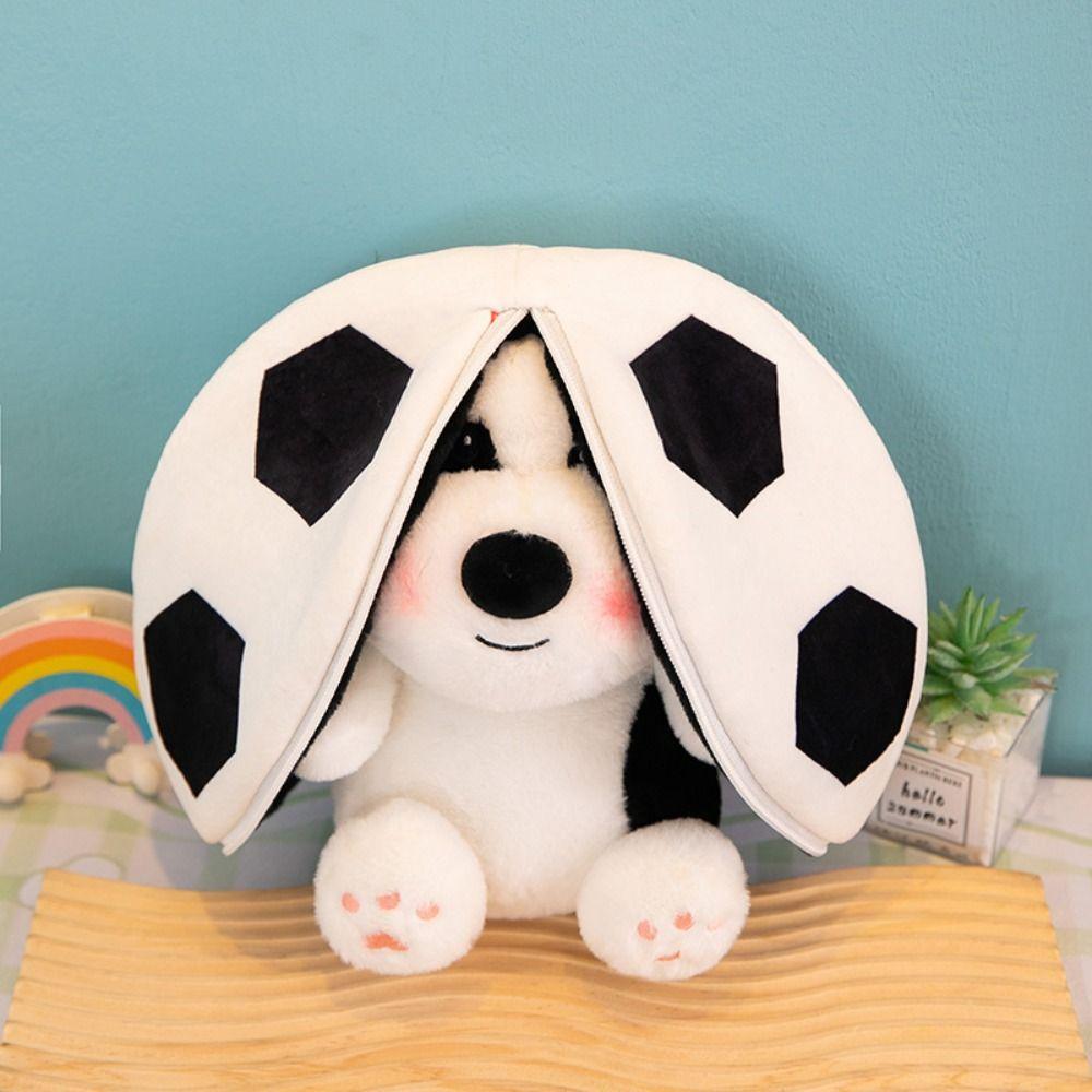 

Милый щенок превращается в подушку-молнию в форме футбольного мяча, подушка в виде футбольной собаки, плюшевая игрушка, детский подарок