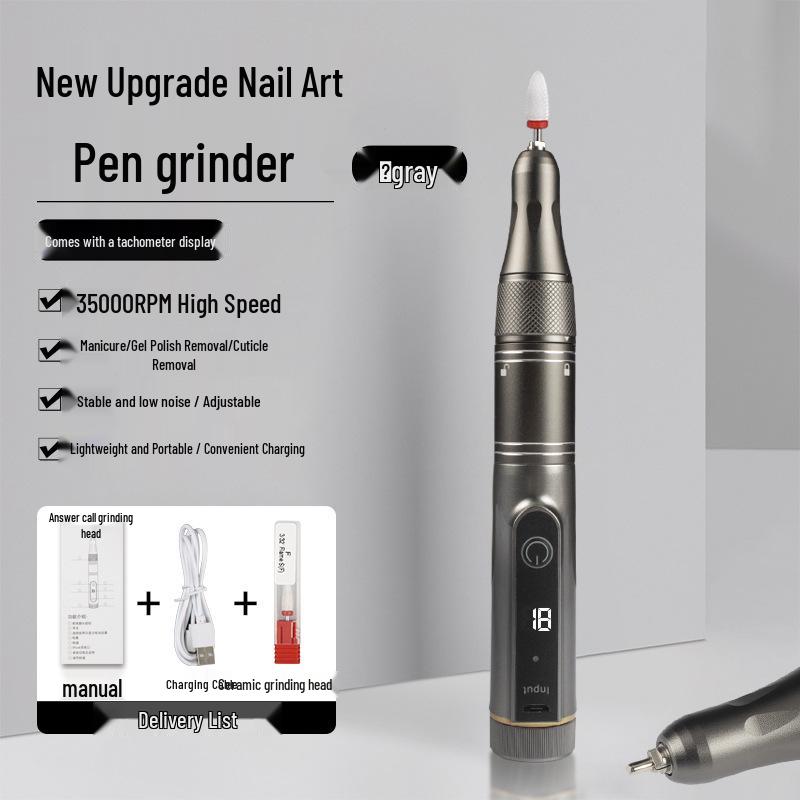 

Custom Wireless Nail Grinder: Portable Pen-Style with Digital Display and Long Battery Life серый