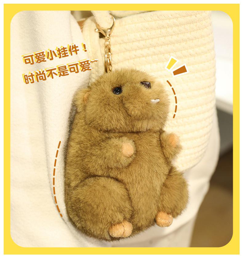 Red Scarf Marmot Plush Toy - Cute Mouse Figurine & Realistic Beaver with Big Incisors, Perfect Kids' Birthday Gift