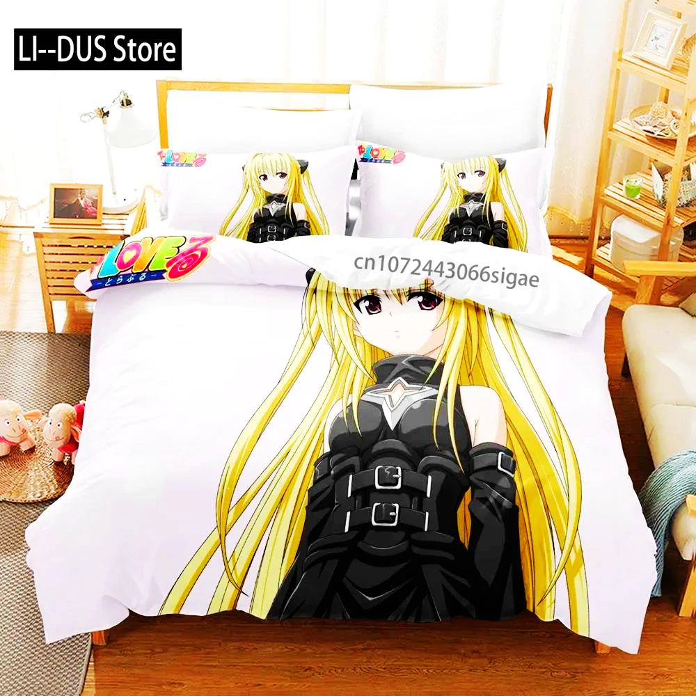 2024 Anime Adult Boys Bedspread Single Double Queen King Size To Love Ru Duvet Cover Bed Set Quilt Cover Pillowcase