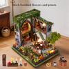 DIY 3D Wooden Puzzle Garden Pavilion Cottage Miniature Model Kits With Furniture Casa Dollhouse for Adults Kids Gifts