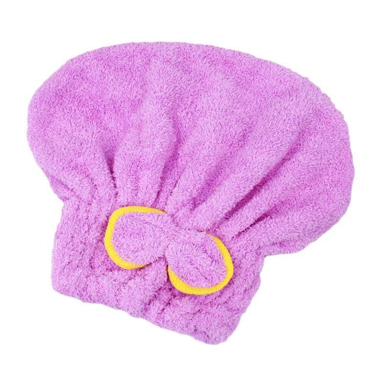 Women's Coral Fleece Bow Dry Hair Towel Cap - Super Absorbent, Quick-Drying Head Wrap