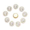 10pcs Flower Rhinestones Buttons Pearl Button Diamante Crystal Bow Wedding Bride Holding Scrapbooking Accessories Apparel Sewing