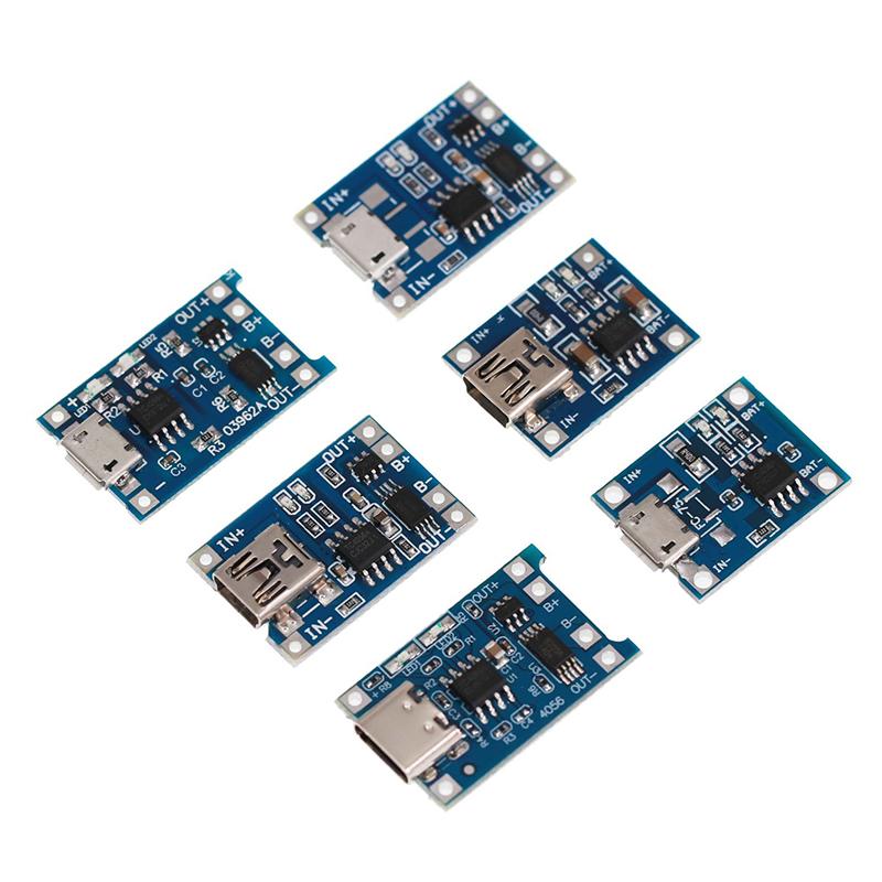 5Pcs Lithium Battery Charger Module Charging Board With Protection Dual Functions Over Impact Over Discharge Protections