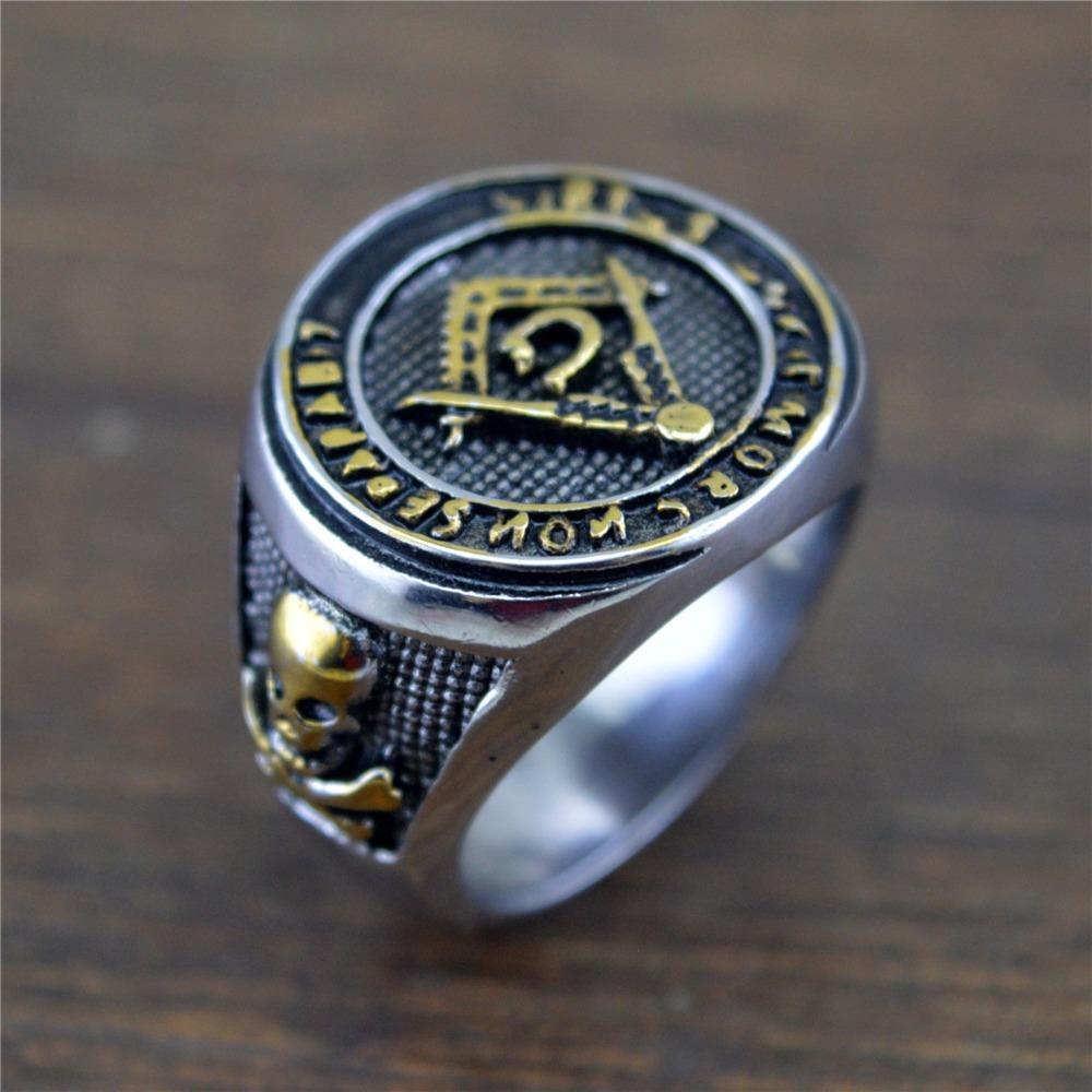 Hip Hop Punk Titanstahlring Gothic Stamesschmuck für Männer und Frauen Trendige Accessoires