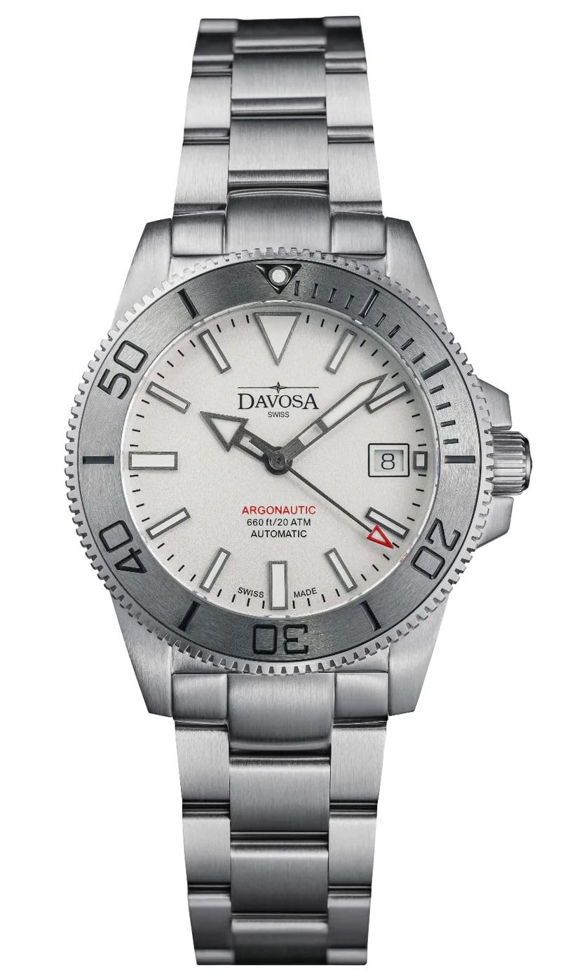 

Механічний автоматичний годинник 20 ATM Water Resistant Argonautic 39 Swiss Made Silver [Davosa] 161.532.10 для чоловіків білий